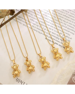 Texture Long Bear Smooth Sweater Chain Titanium Steel Necklace_colorza_1