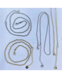 Fashion Men Necklace Twist Chain Hip Hop Stainless Steel Chain Twisted Rope Copper Necklace