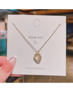 2021 New Double Circle Titanium Steel Necklace Female Fashion Clavicle Chain