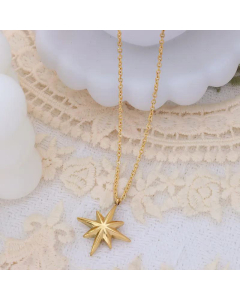 Korean Titanium Steel Plated 18K Gold Star Necklace Clavicle Chain Trendy Jewelry