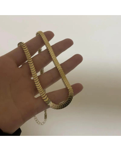 European And American Stacking Stainless Steel Thick Snake Chain Short Necklace
