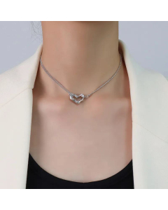 Korean Fashion Titanium Steel 18K Gold Heart-Shaped Necklace Jewelry