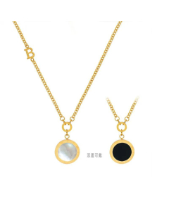 Fashion Black White Double-Sided Pendant Sweater Long Chain 2021 New Jewelry