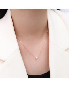 Retro Fashion Titanium Steel Small Skirt Freshwater Pearl Pendant Necklace