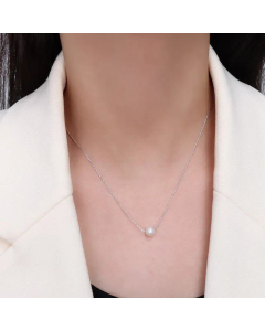 Retro Fashion Titanium Steel Small Skirt Freshwater Pearl Pendant Necklace