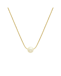 Retro Fashion Titanium Steel Small Skirt Freshwater Pearl Pendant Necklace_colorza_4