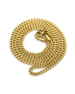 European And American Men Stainless Steel Fine Vacuum Plating Cuban Gold Necklace