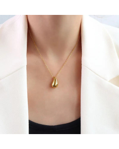 Retro Minimalist Big Drop Necklace Accessories Titanium Steel