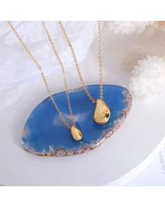 Retro Minimalist Big Drop Necklace Accessories Titanium Steel