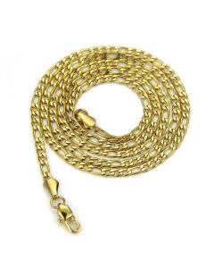 Creative New European And American Hip-Hop Stainless Steel Three Short Long Thin Gold Chain Necklace-01