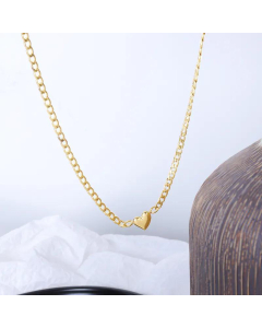 Simple Fashion Titanium Steel 18K Gold Clavicle Chain Necklace Heart Necklace