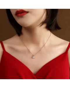 Fashion Diamond Zircon Titanium Steel Necklace