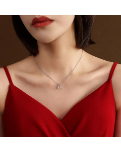 Fashion Diamond Zircon Titanium Steel Necklace