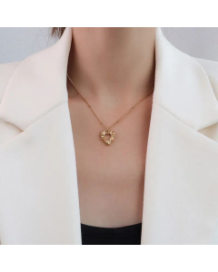 Jewelry Simple Heart Pendant Necklace Titanium Steel Clavicle Chain