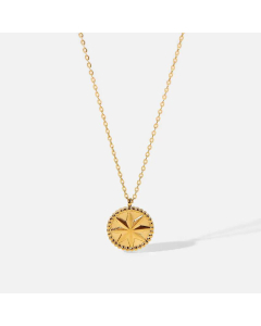 European And American Necklace Stainless Steel Eight-Pointed Star Coin Pendant Necklace Jewelry