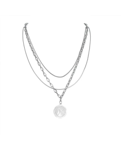 New Character Letter Queen Stacking Necklace Female Simple Stainless Steel Jewelry Wholesale