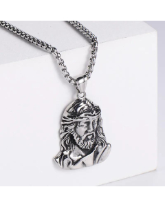 AML Cross-Border Supply Titanium Ornament Religious Christian Jesus Old Man Head Statue Stainless Steel Pendant