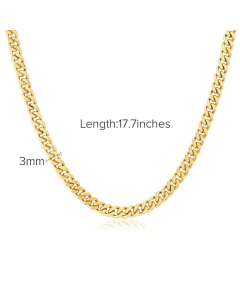 18K Gold Plated Stainless Steel Necklace Hip Hop Necklace Twisted Cuban Chain Wholesale