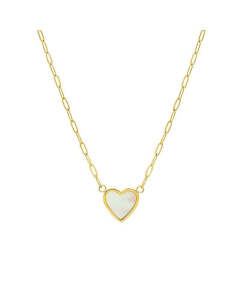 Korean Style White Sea Shell Peach Heart Necklace Plated 18K Real Gold Female Titanium Steel Necklace
