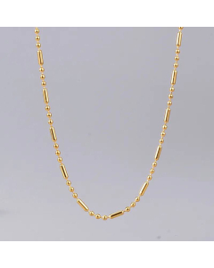 Simple Gold-Plated Beads Round Beads Titanium Steel Thin Chain Necklace
