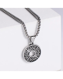 Cute Small Double Hollow Round Knot Pendant Men And Women Wearable Stainless Steel Necklaces