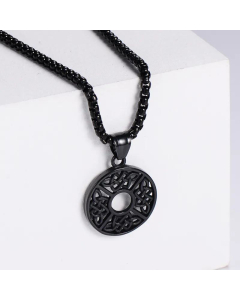 Cute Small Double Hollow Round Knot Pendant Men And Women Wearable Stainless Steel Necklaces