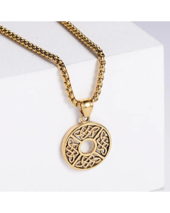 Cute Small Double Hollow Round Knot Pendant Men And Women Wearable Stainless Steel Necklaces