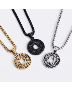 Cute Small Double Hollow Round Knot Pendant Men And Women Wearable Stainless Steel Necklaces