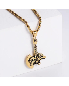 Vacuum Plating 18K Gold Pendant Chinese Style Axe Men Stainless Steel Pendant