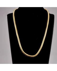 Retro Hip Hop 18K Gold Titanium Steel Necklace Fashion Thick Round Snake Chain Wholesale