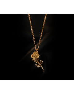 Fashion Rose Pendant Necklace Female Flower Titanium Steel Clavicle Chain Wholesale