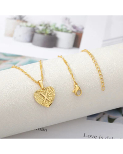 Heart Pendant Necklace Capital English Letter Stainless Steel Chain Jewelry