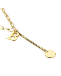 Internet Influencer Cold Style Fresh Women Necklace Korean Style 26 Letters All-Match Stainless Steel Necklace