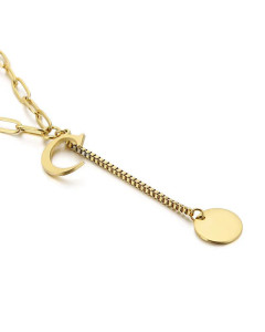 Internet Influencer Cold Style Fresh Women Necklace Korean Style 26 Letters All-Match Stainless Steel Necklace