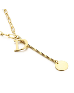 Internet Influencer Cold Style Fresh Women Necklace Korean Style 26 Letters All-Match Stainless Steel Necklace