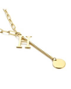 Internet Influencer Cold Style Fresh Women Necklace Korean Style 26 Letters All-Match Stainless Steel Necklace
