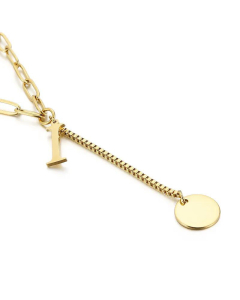 Internet Influencer Cold Style Fresh Women Necklace Korean Style 26 Letters All-Match Stainless Steel Necklace