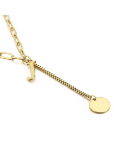 Internet Influencer Cold Style Fresh Women Necklace Korean Style 26 Letters All-Match Stainless Steel Necklace