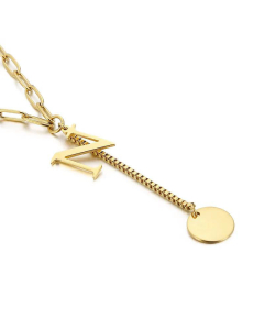 Internet Influencer Cold Style Fresh Women Necklace Korean Style 26 Letters All-Match Stainless Steel Necklace