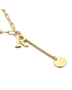 Internet Influencer Cold Style Fresh Women Necklace Korean Style 26 Letters All-Match Stainless Steel Necklace-R