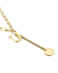 Internet Influencer Cold Style Fresh Women Necklace Korean Style 26 Letters All-Match Stainless Steel Necklace
