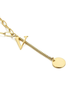 Internet Influencer Cold Style Fresh Women Necklace Korean Style 26 Letters All-Match Stainless Steel Necklace