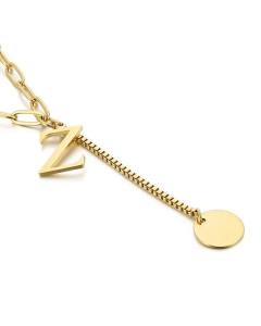 Internet Influencer Cold Style Fresh Women Necklace Korean Style 26 Letters All-Match Stainless Steel Necklace