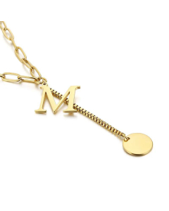 Internet Influencer Cold Style Fresh Women Necklace Korean Style 26 Letters All-Match Stainless Steel Necklace