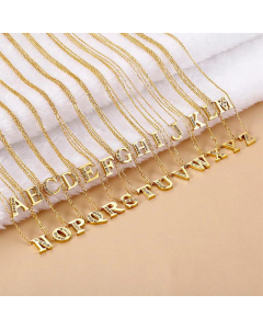Fashion Inlaid Small Zicron Creative Gold 26 English Letters Stainless Steel Necklace