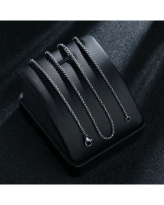 Stainless Steel Square Box Chain Necklace Pendant Chain Necklace Bracelet-Steel Color-50cm-2mm