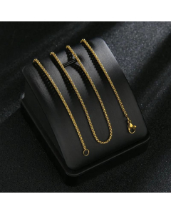 Stainless Steel Square Box Chain Necklace Pendant Chain Necklace Bracelet-Gold Color-50cm-2mm