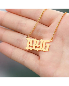 Year Numeric Stainless Steel Necklace Your Year Commemoration Clavicle Chain Necklace