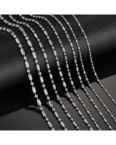 Personalized Stainless Steel Necklace Bead Bamboo Link Pendant Chain