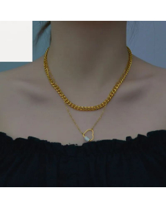 Fashion Double-Layer Niche Heart-Shaped Clay Clavicle Chain Personality Love Necklace